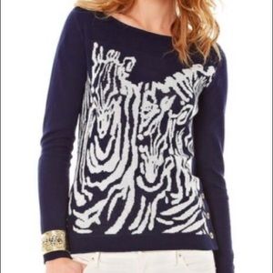 SOLD Lilly Pulitzer Nila Sweater Navy Zebra L